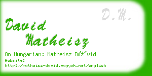 david matheisz business card